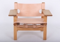 Nyt læderbetræk til Den spanske stol BM2226 naturfarvet