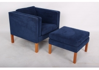 Borge Mogensen, Loungechair and footstool, 2330