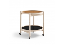 Bølling tray table 50 beech wood with cognac/black trays