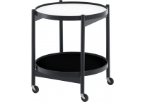 Bølling tray table 50 black lacquered beech wood with black/white trays