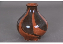 Rød-brun Kähle vase. 