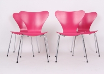 Arne Jacobsen 3107, 4 stole - antik rosa stole