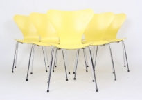 Arne Jacobsen 3107, 6 gule stole