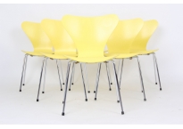 Arne Jacobsen 3107, 6 gule stole