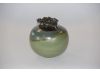 Glazed, decortted pottery vase. 