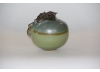Glazed, decortted pottery vase. 