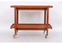 Poul Hundevad tray table, teak with 2 trays