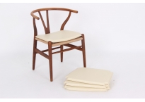 4 cushions for Y-chair CH24 cream colored leather