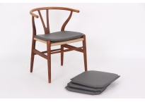 4 cushions for Y-chair CH24 gray leather