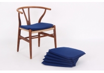 6 blue fabric cushions for Y-chair CH24